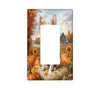 Piastra di copertura decorativa per interruttore della luce del cane Chihuahua autunnale 1 banda singola a bilanciere, piastra elettrica per cucina e bagno, decorazione per cuccioli