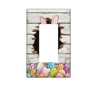 Piastra di copertura decorativa per interruttore della luce del cane puntatore tedesco a pelo corto di Pasqua 1 banda singola Rocker, divertente uova rustiche cucciolo piastra elettrica per stanza