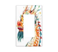 Piastra di copertura decorativa per interruttore della luce tradizionale cinese con draghi cinesi, 1 banda singola, mascherina elettrica colorata per cucina bagno, decorazione per interruttori con