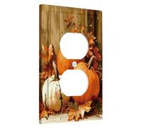 Piastra di copertura dell'interruttore a forma di zucca autunnale raccolta autunno marrone arancione, piastre da parete a dondolo singolo, accenti da parete per fattoria di Ringraziamento, copertura