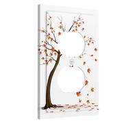 Piastra di copertura dell'interruttore dell'albero autunnale, foglie marroni e arancioni, decorazione stagionale autunnale, piastre da parete a dondolo semplici, accenti da parete di raccolta