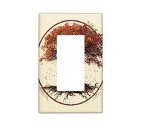 Piastra di copertura dell'interruttore dell'albero autunnale stagionale, piastra da parete a dondolo di dimensioni standard artistica arancione beige, decorazione della camera da letto rustica