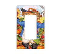 Piastra di copertura dell'interruttore dello spaventapasseri di Halloween, piastre da parete colorate per raccolto autunnale unico, decorazioni del Ringraziamento autunnale, decorazione in stile
