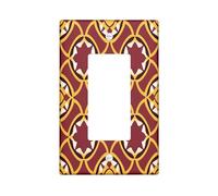 Piastra di copertura dell'interruttore geometrico, forme a molla ad incastro giallo bordeaux, piastre da parete a dondolo, pareti moderne, copertura piastra termoplastica di dimensioni standard