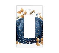 Piastra di copertura dell'interruttore zucca blu navy a pois dorati, piastra da parete a dondolo unica, decorazione da parete per vacanze moderna, copertura piastra di dimensioni standard presa duplex