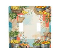 Piastra di copertura per interruttore della luce a banane, per cucina, rustica, rustica, in plastica, verde, dimensioni standard, decorazione per soggiorno, camera da letto, casa, ufficio