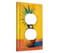 Piastra di copertura per interruttore della luce ananas pittura a olio frutta tropicale arte estetica moderna giallo arancione verde termoplastico decorativo infrangibile presa ufficio parete casa