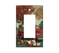 Piastra di copertura per interruttore della luce autunnale, stile rustico rosso vintage con zucche, decorazione stagionale autunnale per accenti domestici, piastre da parete in materiale termoplastico