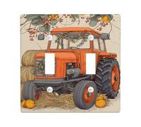 Piastra di copertura per interruttore della luce del trattore autunnale/coperture di uscita, attrezzatura agricola vintage arancione per decorazioni domestiche, piastre da parete in materiale