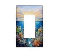 Piastra di copertura per interruttore della luce della barriera corallina subacquea, colori acquatici per decorazioni costiere, perfetta per accenti estivi per la casa, piastra da parete in materiale