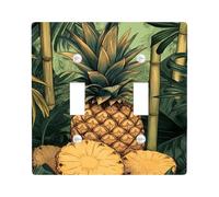 Piastra di copertura per interruttore della luce dell'ananas tropicale stile giungla verde per la decorazione domestica piastre di parete termoplastica dimensioni standard doppia leva