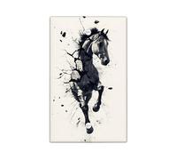Piastra di copertura per interruttore della luce dinamica del cavallo, arte equina bianca nera per decorazione da parete, piastre da parete in materiale termoplastico, piastra di copertura vuota di