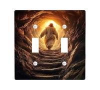 Piastra di copertura per interruttore della luce mistica, design a grotta luminosa calda per la decorazione domestica, piastre da parete in materiale termoplastico, dimensioni standard doppia levetta