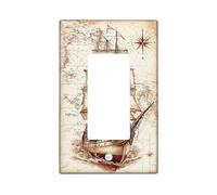 Piastra di copertura per interruttore della luce nautica, vintage, marrone, barca a vela per la decorazione domestica, piastre da parete in materiale termoplastico, dimensioni standard, bilanciere