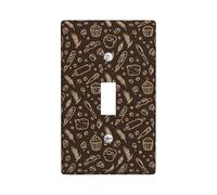 Piastra di copertura per interruttore della luce singolo, stile rustico vintage, mattarello per il pane, in plastica marrone, dimensioni standard, piatti decorativi da parete per nuovo appartamento