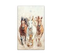 Piastra di copertura per interruttore luce cavallo/coperture di uscita, cavalli al galoppo marroni e bianchi per la decorazione domestica, piastre da parete in materiale termoplastico, piastra di