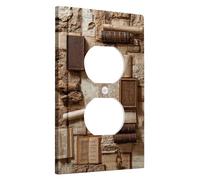 Piastra di copertura vintage per interruttore libro decorazione biblioteca marrone antico per accessori per la casa, piastre da parete termoplastiche, presa duplex singola di dimensioni standard