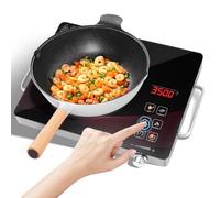 Piastra di cottura a induzione portatile da 3500 W, piano cottura a induzione, 1 piastra da 3500 W, piastra di cottura portatile da 20 cm, 4 metodi di cottura, timer da 3 ore, regolazione continua
