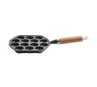 Piastra di cottura Takoyaki in ferro con manico lungo 14 mezze sfere polpi palla Maker compatibile con tutte le fonti di calore Homemades Takoyaki Maker Set