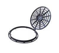 Piastra di drenaggio antiscivolo in ferro duttile resistente per marciapiedi e piste ciclabili, 50 x 60 cm, design sicuro e resistente alle intemperie