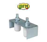 Piastra di guida regolabile a 2 rulli per cancelli scorrevoli Ibfm art. 464