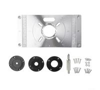 Piastra di inserimento per fresatrice per lavorazione del legno, ricambio in alluminio pressofuso con marcature a doppia scala, fessura di fissaggio estesa, compatibile con 4 (nero)