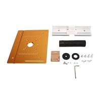 Piastra di inserimento per tavola da router, tavola ribaltabile per router da legno con rotazione a 180°, piastra di inserimento in lega di alluminio per rifinitura con scale