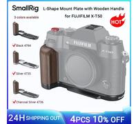 Piastra di montaggio a forma di L SmallRig X-T50 con manico in legno per FUJIFILM X-T50, con piastra a sgancio rapido Arca-Swiss per treppiede tipo Arca