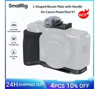 Piastra di montaggio a forma di L per gabbia per fotocamera SmallRig PowerShot V1 con manico in silicone, parabrezza peloso per Canon PowerShot V1 5808