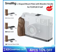 SmallRig 5223 Piastra di montaggio a L con impugnatura in legno per FUJIFILM X half, argento