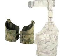 Piastra di Montaggio per Gamba Tattica con Compatibilità Molle - Cinghie per Gamba Regolabili, Design Sospeso, Accessori Espandibili per Caccia All'aperto, Softair e Attrezzatura Tattica(Ruins CP)