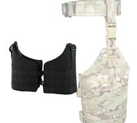 Piastra di Montaggio per Gamba Tattica con Compatibilità Molle - Cinghie per Gamba Regolabili, Design Sospeso, Accessori Espandibili per Caccia All'aperto, Softair e Attrezzatura Tattica(Black)