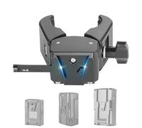 Piastra di montaggio universale a V, adattatore batteria regolabile, supporto clip da 16,5 x 11,4 cm con blocco sicuro, base in alluminio resistente, accessorio per fotocamera con design a sgancio