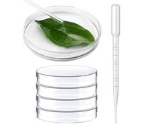 Piastra di Petri,Piastra di Petri Plastica,Piatti Petri 90mm, Piastre Di Petri In Plastica Sterile Capsula Petri con 3ml Pipette,Trasparenti per Cultura di Laboratorio Lievito Batterico