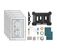 Piastra di pressione nascosta piastrellabile per Geberit Sigma 30/20/50, installazione a filo di superficie, piastra di azionamento con fissaggio magnetico, 4 adesivi con cartamodello nero