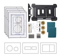 Piastra di pressione nascosta piastrellabile per serie Geberit delta, piastra di comando con fissaggio magnetico, installazione a filo di superficie, 4 adesivi con cartamodello