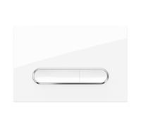 Piastra di pressione nera opaca con bordo cromato, compatibile con cassette di scarico Geberit Sigma, Delta & Basic UP (bianco)