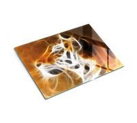 Piastra di protezione e coperchio in vetro 40x30 cm Testa di tigre | Ripiano | Supporto | Base | Vassoio | Paraspruzzi | Struttura | Copertura | Salvatavola | Elemento | Aiuto