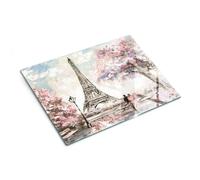 Piastra di protezione e coperchio in vetro 40x30 cm Torre Eiffel Parigi | Ripiano | Supporto | Base | Vassoio | Paraspruzzi | Struttura | Copertura | Salvatavola | Elemento | Aiuto