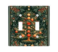 Piastra di protezione per interruttore dell'albero di Natale, pino verde scuro per le vacanze, decorazione da parete festiva per casa, cucina, dimensioni standard a doppio bilanciere