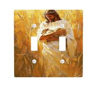 Piastra di protezione per interruttore religioso, campo di grano dorato per decorazione da parete, piastre da parete durevoli, dimensioni standard a doppio bilanciere
