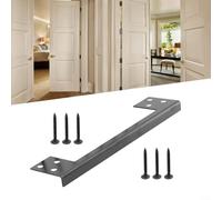 Piastra di protezione per porta a L in acciaio inox, per porte a battente, nero opaco, scudo di sicurezza a leva e sblocco delle carte, reversibile per sinistra o (17,8 cm)