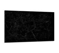 DarHaus Copri piano cottura induzione 80x52 cm copertura per piano cottura in vetroceramica 1 pezzi universale per piastre di cottura paraspruzzi tagliere in vetro temprato, Marmo nero