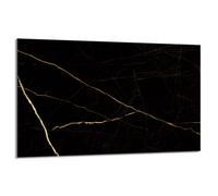 DarHaus Copri piano cottura induzione 80x52 cm copertura per piano cottura in vetroceramica 1 pezzi universale per piastre di cottura paraspruzzi tagliere in vetro temprato, Marmo dorato