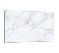 DarHaus Copri piano cottura induzione 80x52 cm copertura per piano cottura in vetroceramica 1 pezzi universale per piastre di cottura paraspruzzi tagliere in vetro temprato, Marmo bianco