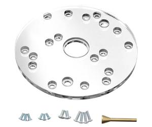 Piastra di ricambio universale con foro centrale, foro preforato da 30 mm per fresatura, lavorazione del legno, base ausiliaria in acrilico altamente trasparente