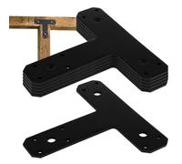 Piastra di riparazione a T nera | 6PCS Morsetto per connettore in ferro per uso domestico | Piastra di riparazione del collegamento del nero, di montaggio del collegamento inossidabile