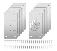 Piastra di Riparazione Della Cerniere,8 Pcs Cabinet Hinge Maintenance Fixing Plate con Viti Piastra di Riparazione Della Cerniere Inossidabile per Porte di Armadi, Mobili in Legno