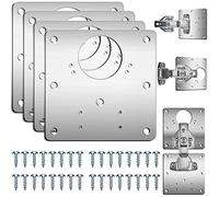 Piastra di riparazione per cerniere, 4 piastre di riparazione per cerniere per armadietti con viti personalizzate, staffe di riparazione per cerniere in acciaio inox con fori