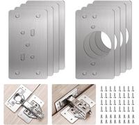 Piastra Di Riparazione Per Cerniere 8 Pz 47x90 Mm Con Kit Staffa Foro 48 Viti